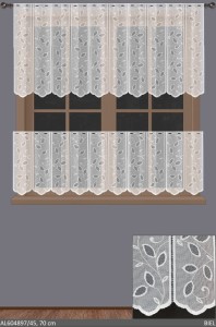 Zazdrostka żakardowa segmentowa biała 604897 wysokość 70 cm