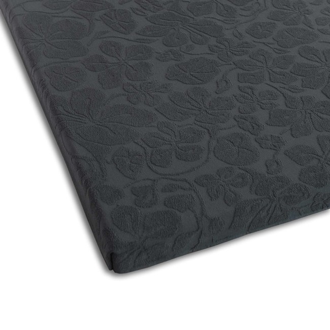  Miękkie grafitowe prześcieradło żakardowe z delikatnym deseniem w kwiaty 150x205 cm bez gumki 