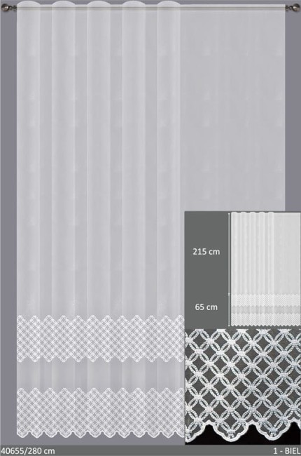  Delikatna długa biała firana wysokość 280 cm 