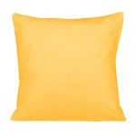 Poszewka w kolorze intensywnego żółtego, wykonana z dzianiny jersey, o wymiarach 40x40 cm. Produkt leży na płaskiej powierzchni, pokazując frontową stronę bez wzorów ani logo. Tło jest jednolite, co podkreśla kolor poszewki.