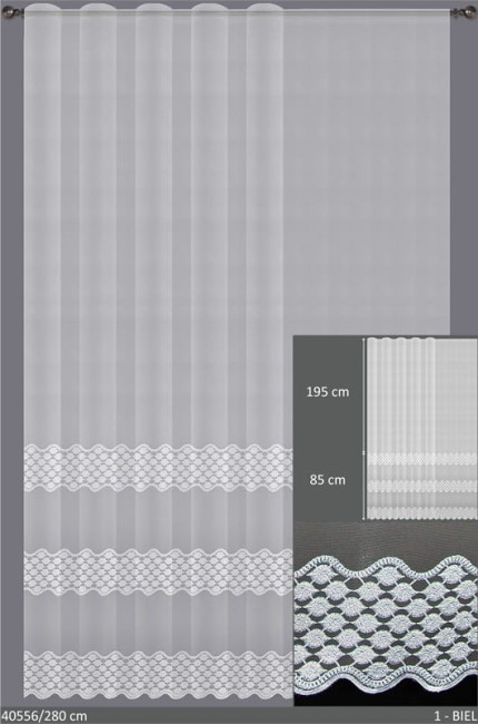  Delikatna lekka haftowana firana wysokość 280 cm 