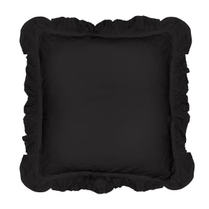Komplet poszewek bawełnianych z falbanką 2x40x40 cm Stonewashed Exclusive Czarny, czarna