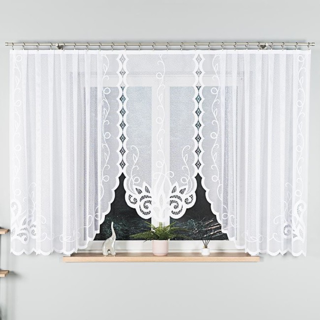  Żakardowa firanka gotowa idealna do kuchni 400x160 cm 