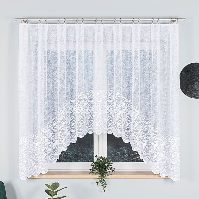  Efektowna, firanka żakardowa, zdobiona pięknym ornamentem 300x160 cm 