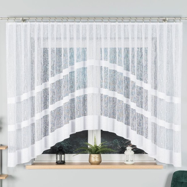  Delikatna elegancka firana biała gotowa 410x160 cm 