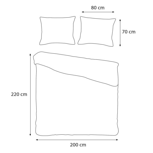 Pościel frotte w kolorze beżowym, rozmiar 200x220 cm z dwiema poduszkami 80x70 cm. Produkt leżący na płaskiej powierzchni, z widocznym marszczeniem materiału. Tło proste, jednolite, zapewniające dobry kontrast z pościelą.
