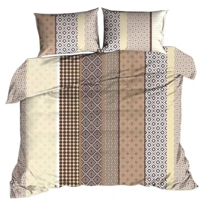 Pościel z kory 140x200 Brązowo wzorzyste pasy 1202N