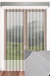 Firana natural z białym pasem wysokość 300 cm