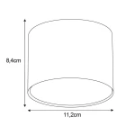 Lampa sufitowa HORN model K-5132, cylindryczna konstrukcja o wymiarach 8,4 cm wysokości i 11,2 cm średnicy, w kolorze białym. Ujęcie frontalne, przedstawiające gładką, matową powierzchnię. Produkt do montażu sufitowego, bez widocznych napisów.