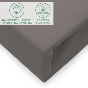 Prześcieradło jersey z elastanem z gumką 160x200 kolor antracyt