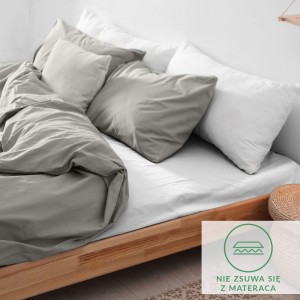 Prześcieradło flanelowe z gumką 160x200 kolor biały 160g/m2