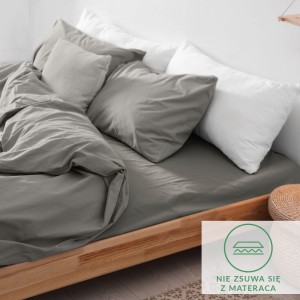 Prześcieradło flanelowe z gumką 160x200 kolor szary 160g/m2