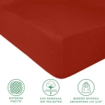 Prześcieradło frotte z gumką w kolorze bordo, w rozmiarze 180x200 cm. Wykonane z 82% bawełny i 18% poliestru, charakteryzuje się wysoką gramaturą 155 g/m². Widoczny detal to faktura materiału, która zapewnia wygodę i trwałość.