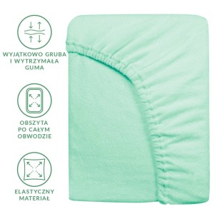 Prześcieradło frotte z gumką 180x200 kolor morski