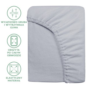 Prześcieradło frotte z gumką 180x200 kolor popiel