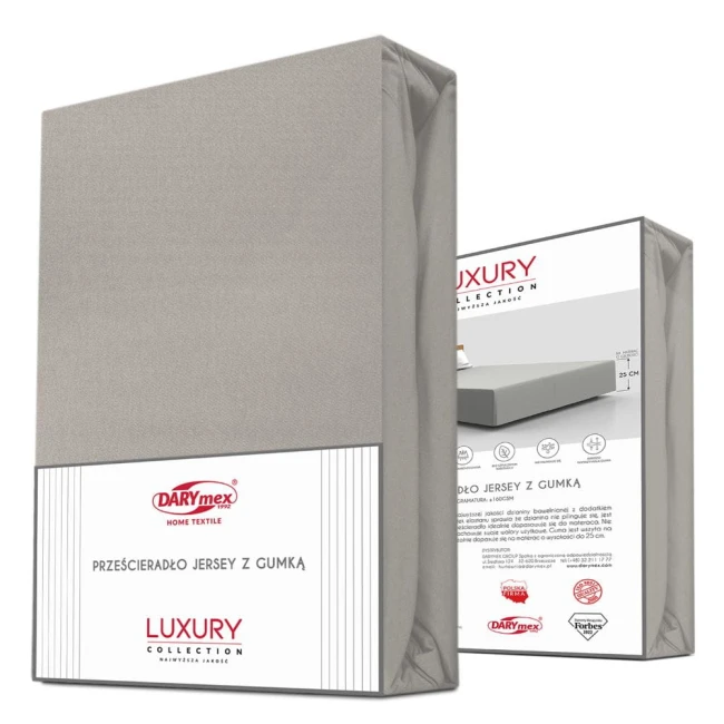  Eleganckie ekskluzywne bardzo wytrzymałe popielate prześcieradło jersey 200x220 cm z elastanem z gumką 