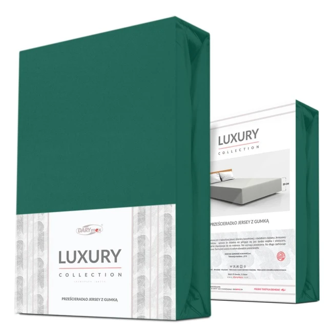  Eleganckie bardzo wytrzymałe ekskluzywne zielone prześcieradło jersey 180x200 cm z elastanem z gumką 
