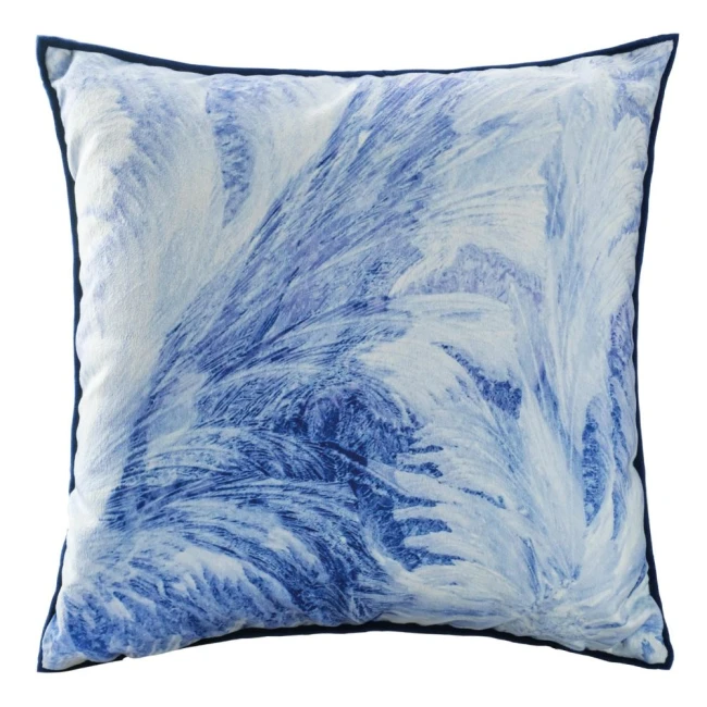  Elegancka niebieska poszewka świąteczna 43x43 cm welwet 