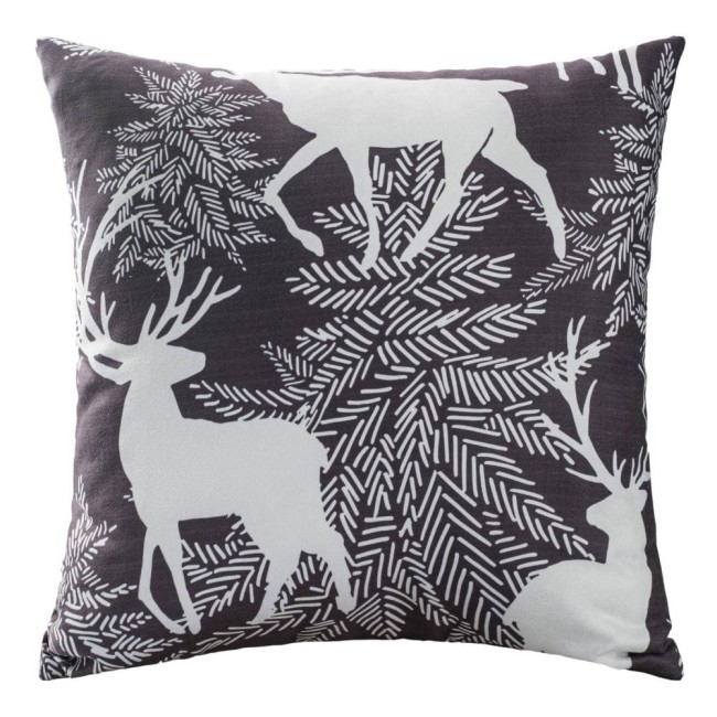  Elegancka czarno biała welwetowa poszewka świąteczna 43x43 cm 