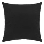 Poszewka dekoracyjna 45x45 cm w kolorze czarnym, gładka, z widocznym suwakiem z boku. Produkt leży na płaskiej powierzchni, prezentując prosty, elegancki design bez wzorów. Materiał matowy, idealny do aranżacji wnętrz.