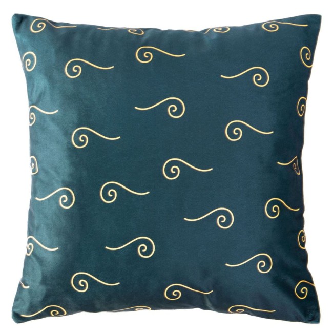  Elegancka, nowoczesna poszewka dekoracyjna 40x40 cm fale niebieska i złota 