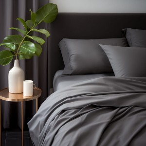 Pościel satyna bawełniana 220x200 kolor szary