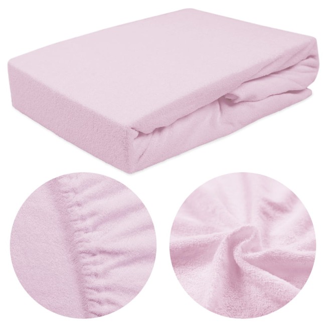  Klasyczne wygodne gładkie fioletowe prześcieradło frotte 180x200 cm z gumką jednobarwne 