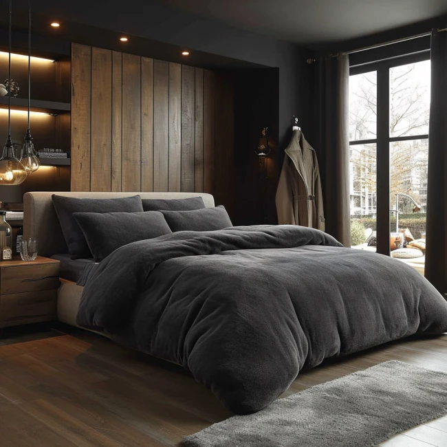  Miękka pościel frotte 200x220 cm w antracytowym kolorze 