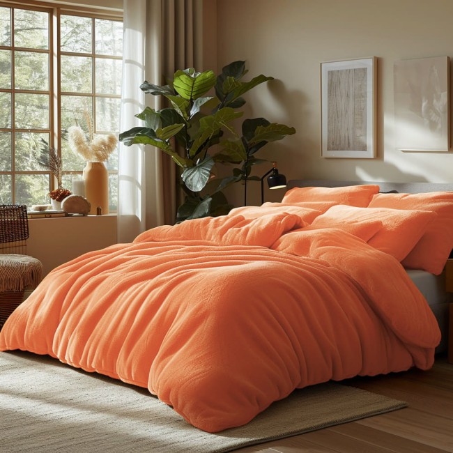  Miękka pościel frotte 160x200 cm w łososiowym kolorze 