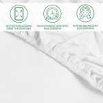 Ochronne prześcieradło z gumką 160x200 SMARTCEL w kolorze białym. Widoczna wytrzymała guma obszta dookoła, zapewniająca stabilność. Materiał gładki, zbliżenie na brzeg z gumką, idealne do ochrony materaca.