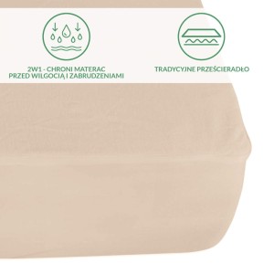 Ochronne prześcieradło z gumką 180x200 SG kolor beż