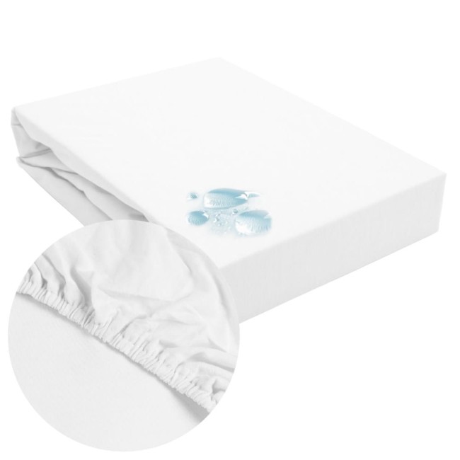  Miękkie delikatne elastyczne białe prześcieradło ochronne z gumką 160x200 cm 