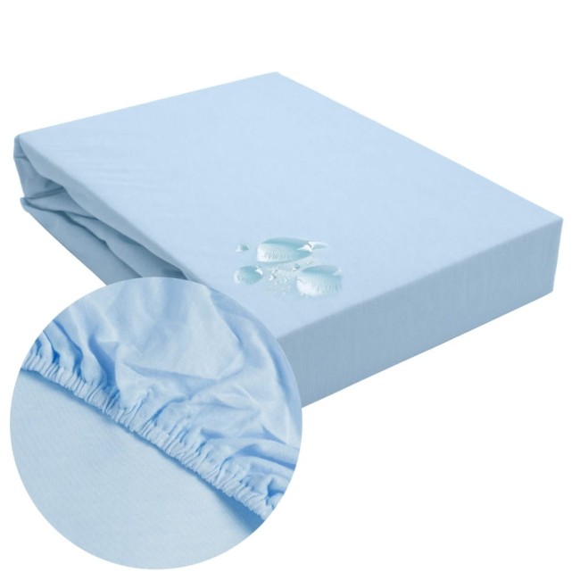  Miękkie delikatne elastyczne niebieskie prześcieradło ochronne z gumką 180x200 cm 