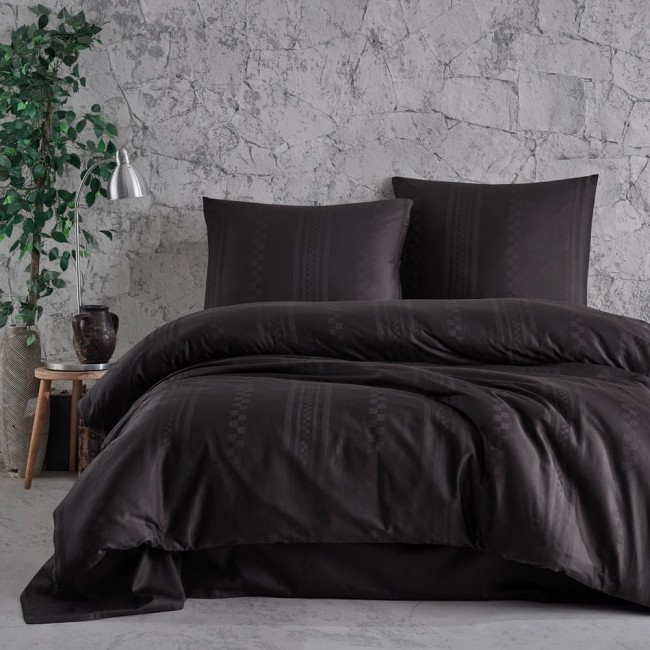  Pościel satynowa w rozmiarze 160x200 cm w kolorze szarym w geometryczne kwadraty 