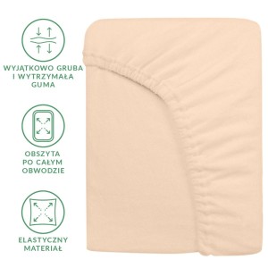 Prześcieradło frotte z gumką 180x200 kolor róż perłowy