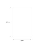 Ręcznik bawełniany w kolorze niebieskim, z wzorem Myszki Mickey. Rozmiar: 70x140 cm. Produkt leży płasko, z widocznymi detalami wzoru, tekstura materiału przyjemna w dotyku. Tło jednolite, podkreślające kolor ręcznika.