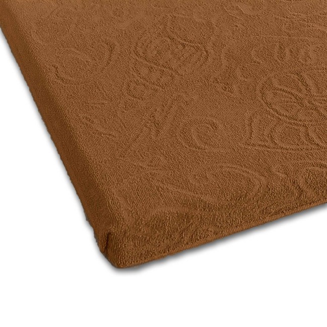  Żakardowe klasyczne bawełniane brązowe prześcieradło bez gumki 175x220 cm 