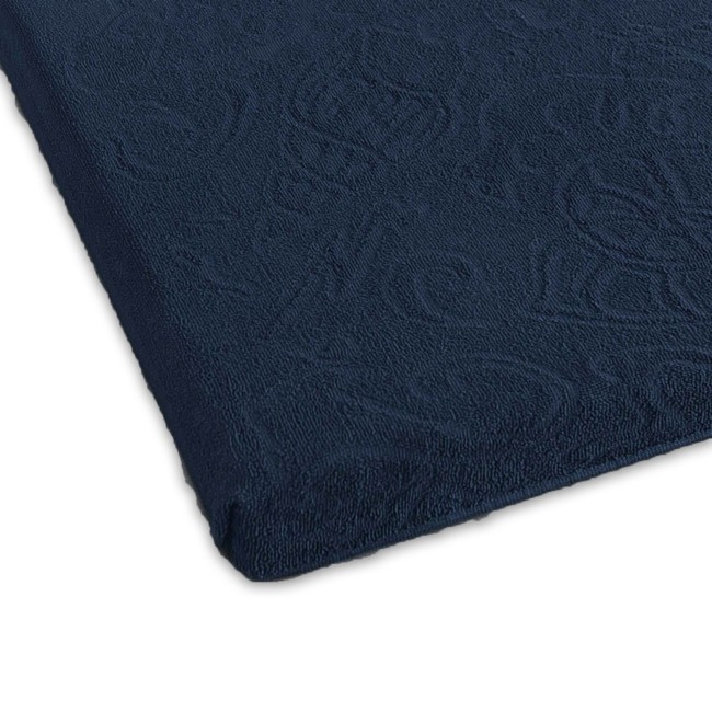  Żakardowe klasyczne bawełniane granatowe prześcieradło bez gumki 175x220 cm 