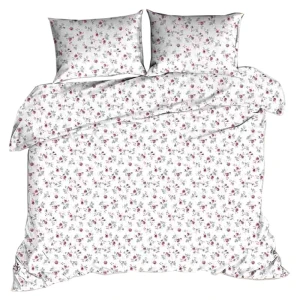 Pościel z kory 140x200 biała w delikatne róże