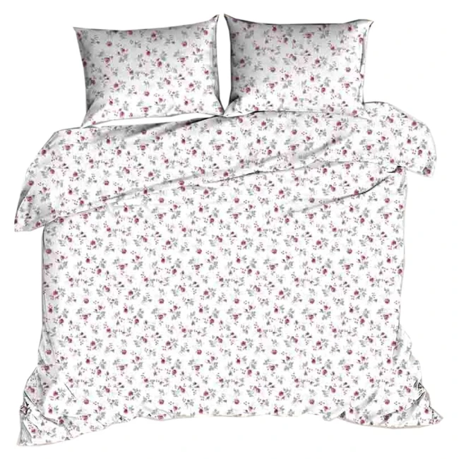  Miękka i delikatna w dotyku pościel z kory biała w delikatne różyczki w rozmiarze 140x200 cm 