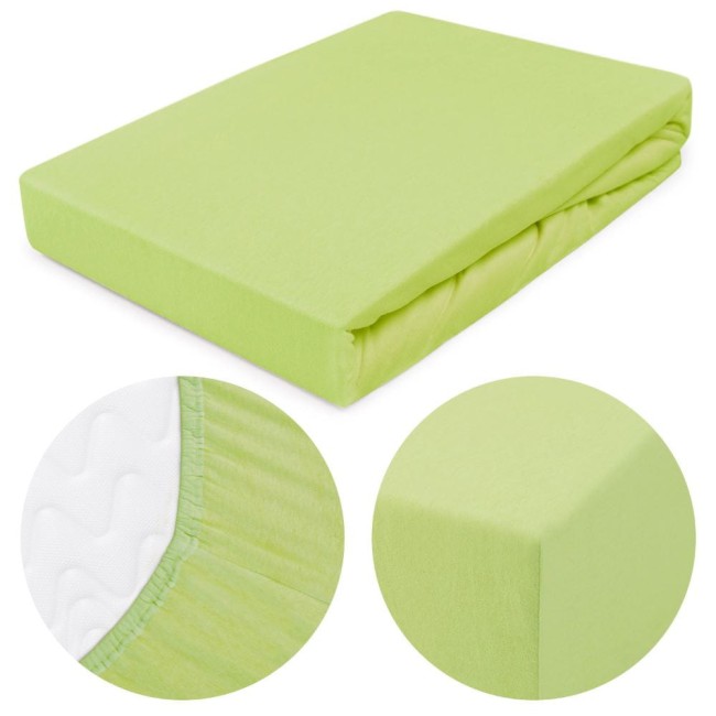  Delikatne miękkie wytrzymałe zielone prześcieradło jersey 200x220 cm z gumką 