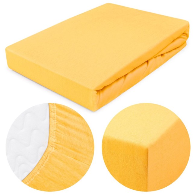  Malutkie dziecięce miękkie żółte prześcieradło jersey 40x90 cm z gumką 