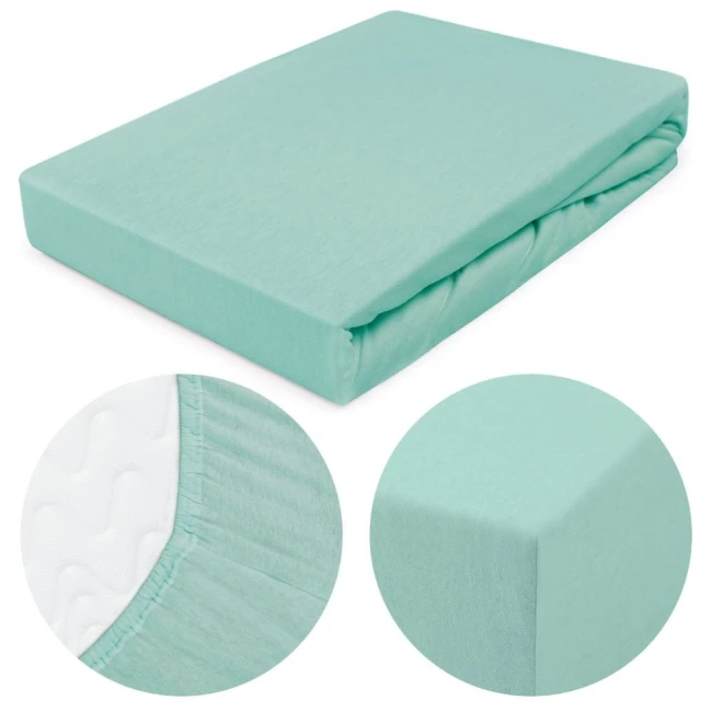  Delikatne miękkie wytrzymałe turkusowe prześcieradło jersey 200x220 cm z gumką 