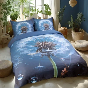 Pościel satyna bawełniana 160x200 Satynlove Premium granatowa z dmuchawcem