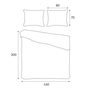 Pościel z kory 160x200 biała w dekoracyjne niebieskie kwiaty 1789N