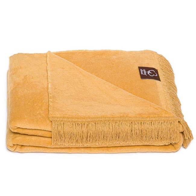  Bardzo miękki przytulny polski żółty 150x200 cm koc 