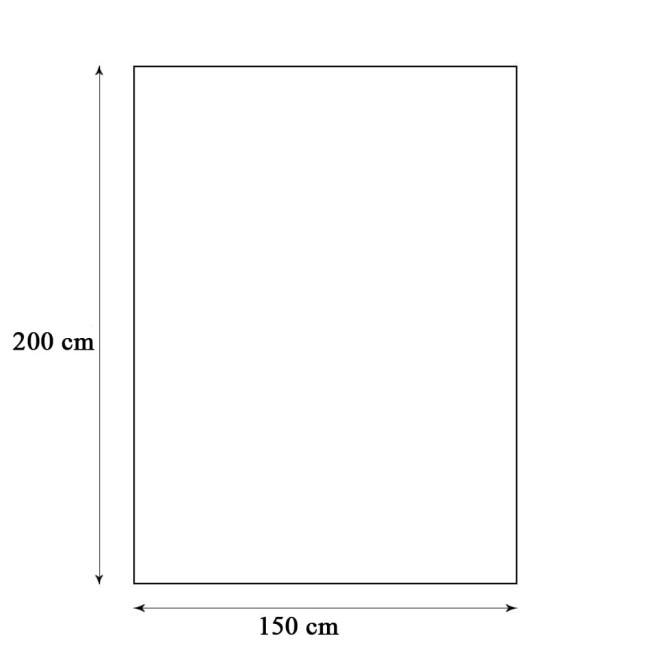 Koc bawełniany w kolorze popielatym o wymiarach 150x200 cm, przedstawiony w układzie leżącym na jednolitym tle. Materiał jest gładki, bez widocznych wzorów. Koc nadaje się do użytku we wnętrzach jako dodatek do aranżacji.