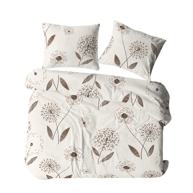  Bawełniana miękka delikatna pościel w brązowe dmuchawce 140x200 cm 