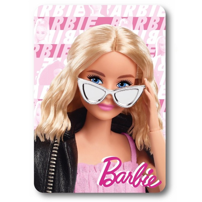  Lekki różowy Kocyk dla Dziecka z Miękkiego Polaru 100x140 cm Barbie 