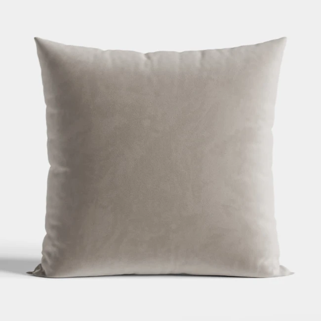  Welwetowa poszewka 40x40 cm, miękka i elegancka, z delikatnym połyskiem, w kolorze szaro-beżowym 